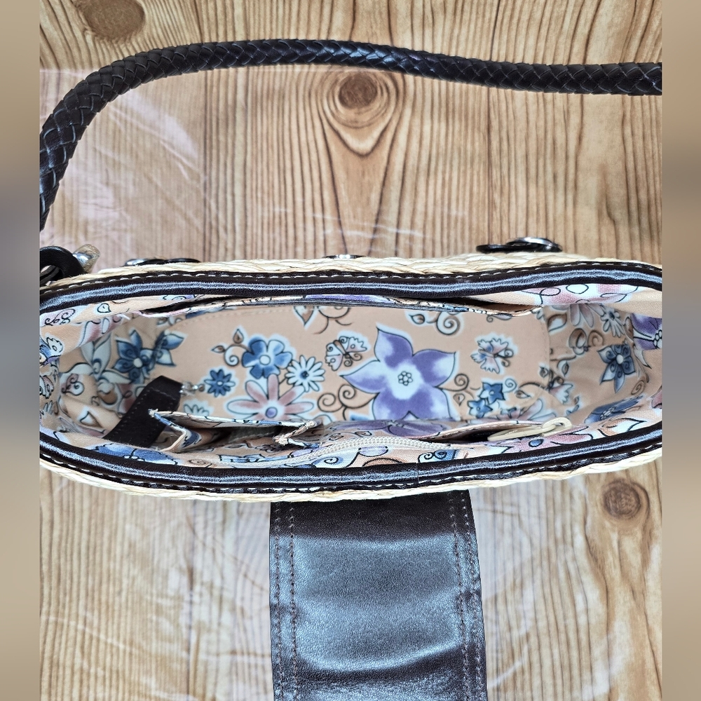 Brighton Dana Woven Straw Hand Bag Purse - Picture 7 of 10